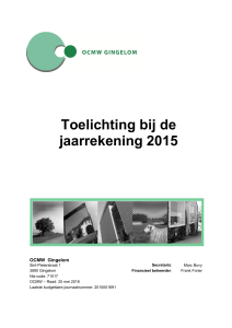 Toelichting bij de jaarrekening 2015