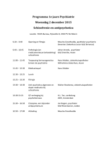 Programma 1e jaars Psychiatrie dinsdag 16 november 2010