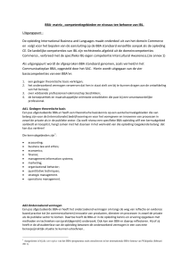 BBA- matrix , competentiegebieden en niveaus ten behoeve van IBL