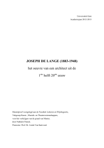JOSEPH DE LANGE (1883-1948) het oeuvre van een architect uit