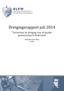 Dreigingsrapport juli 2014, Terrorisme als dreiging voor de Joodse