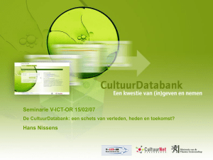 De Cultuurdatabank, een stand van zaken - Cultuurnet - V-ICT-OR
