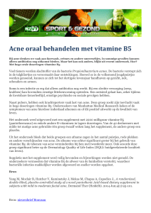Printversie Acne oraal behandelen met vitamine B5