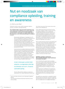 Nut en noodzaak van compliance opleiding, training en awareness
