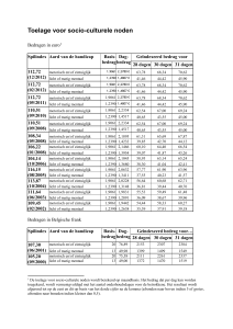Toelage voor socio-culturele noden