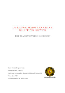 DE LANGE MARS VAN CHINA RICHTING DE WTO