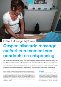 Instituut Massage bij Kanker: Gespecialiseerde massage creëert