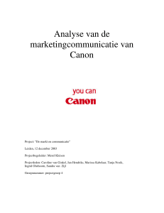 Analyse van de marketingcommunicatie van Canon