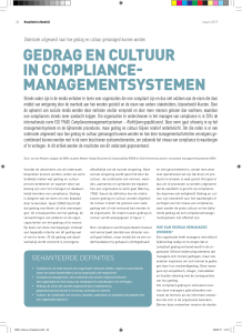 Gedrag en cultuur in compliancemanagementsystemen