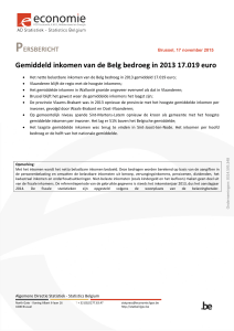 Gemiddeld inkomen van de Belg bedroeg in 2013 17.019