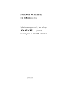 Faculteit Wiskunde en Informatica ANALYSE 1 (2Y140)