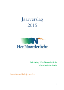 Jaarverslag 2015 - Noorderlichtfonds