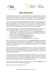 Willem Wolff prijs 2013 - Stichting Historie der Techniek