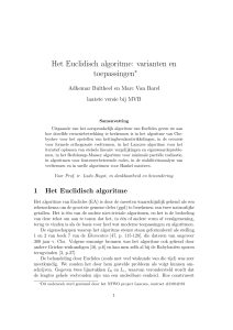 Het Euclidisch algoritme: varianten en - Lirias