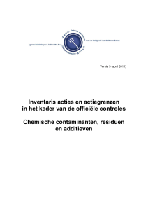 Inventaris acties en actiegrenzen in het kader van de officiële