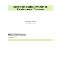 Nederlandse Eetbare Planten en Paddenstoelen Database