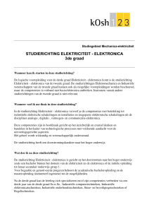 STUDIERICHTING ELEKTRICITEIT - ELEKTRONICA 3de