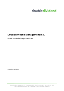 Beleid inzake belangenconflicten DoubleDividend Management B.V.