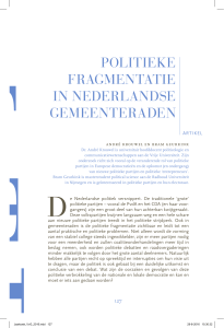 POLITIEKE FRAGMENTATIE IN NEDERLANDSE GEMEENTERADEN