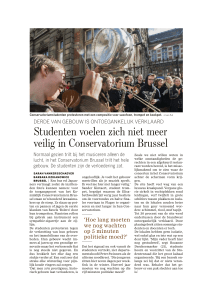 Studenten voelen zich niet meer veilig in Conservatorium Brussel