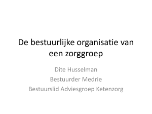 De bestuurlijke organisatie van een zorggroep, Dite Husselman