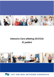 Intensive Care afdeling (IC/CCU) IC patiënt