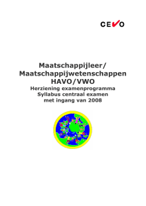 Maatschappijleer/ Maatschappijwetenschappen HAVO