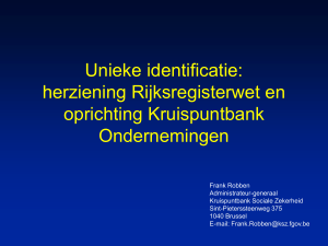 Unieke identificatie: Kruispuntbank Ondernemingen en herziening