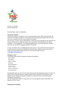 Nieuwsbrief 1 TIMC 2016