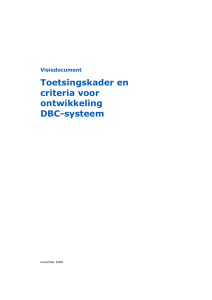 Toetsingskader en criteria voor ontwikkeling DBC