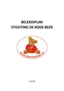 BELEIDSPLAN STICHTING DE RODE BEER