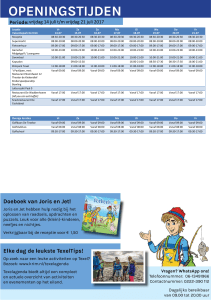 Opeiningstijden VDK 7-7 tm 14-7 NL