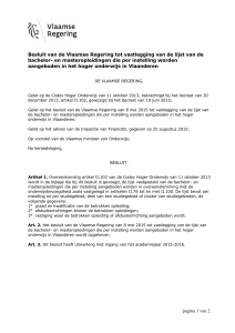 pagina 1 van 2 Besluit van de Vlaamse Regering tot vastlegging van