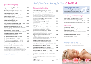 Tarief Instituut Beauty for You ICI PARIS XL
