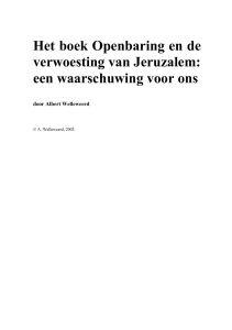 Het boek Openbaring en de verwoesting van Jeruzalem