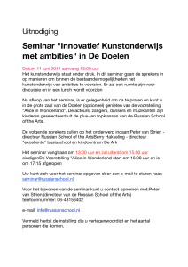 Seminar "Innovatief Kunstonderwijs met ambities" in De Doelen