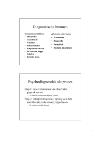 Diagnostische bronnen Psychodiagnostiek als proces
