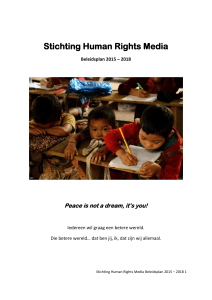 Beleidsplan Stichting Human Rights Media 2015 – 2018