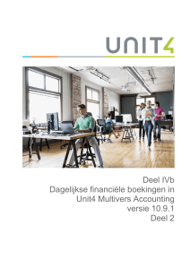 Deel IVb Dagelijkse financiële boekingen in Unit4