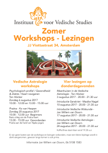 Zomer Workshops - Lezingen - Instituut Vedische Studies