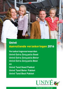 Univé Aanvullende verzekeringen 2016