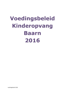 Voedingsbeleid Kinderopvang Baarn 2016
