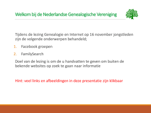 Welkom bij de Nederlandse Genealogische Vereniging