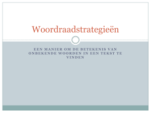 Woordraadstrategieën - Nederlands in de onderbouw