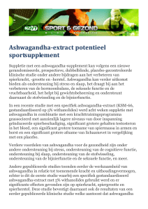 Printversie Ashwagandha-extract potentieel sportsupplement