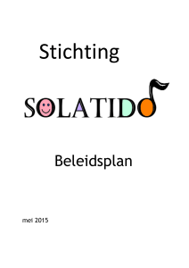 Beleidsplan 2015 Stichting Solatido