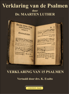 verklaring van de psalmen - Geschriften van Maarten Luther