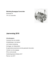 Jaarverslag 2016 - Synagoge Coevorden