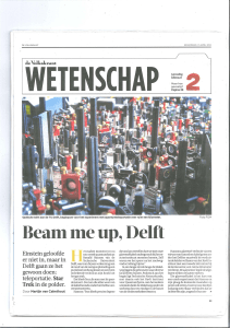 Beam me up, Delft