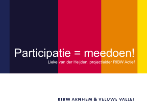 Presentatie RIBW Actief participatie = meedoen!